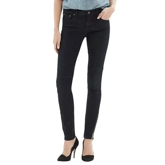 Madewell Skinny Skinny In Rebel Wash Blue Jeans Ankle Zippers Women's Size 26 - Picture 1 of 7
